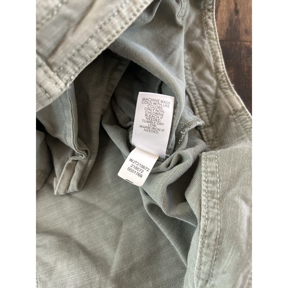 J JILL Utility Chore Button Front Jacket Minimalist Summer Green Lagenlook Sz SP - Picture 5 of 11